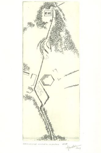 Chichester Cultural Olympiad. Etching by Ian Ritchie