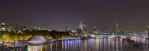 RSC Temple_Waterloo Bridge High Tide Night_© Ian Ritchie Architects Ltd