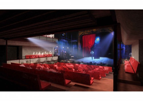 Tricycle Theatre looking towards the stage from stalls